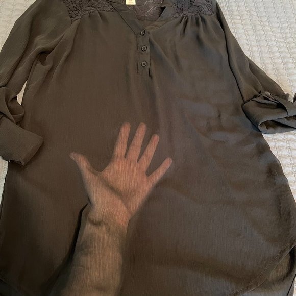 Mossimo Supply Co. Black Gauze Blouse Size Small - Picture 5 of 5